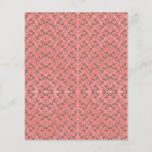 Prospectus 11,4 Cm X 14,2 Cm Un tapis aux motifs rouges et roses présente un dé