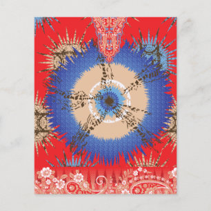 Prospectus 11,4 Cm X 14,2 Cm une conception d'un arrière - plan rouge avec un c