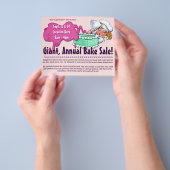 Prospectus 11,4 Cm X 14,2 Cm Vente de gâteaux 2 côtés personnalisable (main)