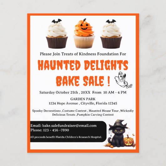 Prospectus 11,4 Cm X 14,2 Cm Vente de pâtisseries d'Halloween (Devant)