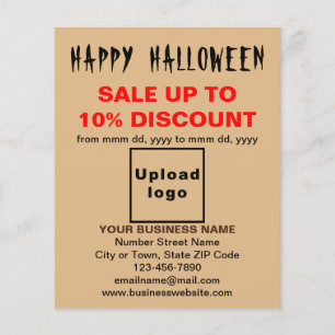 Prospectus 11,4 Cm X 14,2 Cm Vente d'Halloween d'affaires sur le prospectus Bro