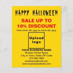Prospectus 11,4 Cm X 14,2 Cm Vente d'Halloween d'affaires sur un prospectus jau