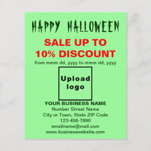 Prospectus 11,4 Cm X 14,2 Cm Vente d'Halloween d'affaires sur un prospectus ver