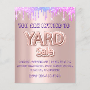 Prospectus 11,4 Cm X 14,2 Cm Vente Garage Vente Holographe Rose de gouttes