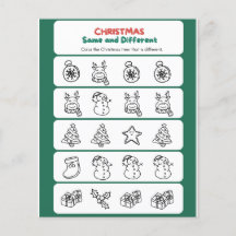 Vert Rouge amusant Noël identique et différent