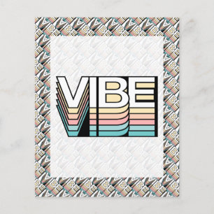 Prospectus 11,4 Cm X 14,2 Cm Vibe Retro Esthétique moderne Typographie de l'hum