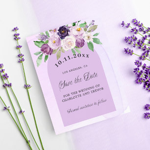Prospectus 11,4 Cm X 14,2 Cm Violet floraux violet budget mariage enregistrer l