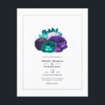 Prospectus 11,4 Cm X 14,2 Cm Violet rustique et Mariage floral turquoise<br><div class="desc">Faire-part de mariage floral violet et turquoise (turquoise) aux accents de violet personnalisable selon vos spécificités. Les enveloppes ne sont pas incluses. Pour des invitations plus épaisses avec enveloppes incluses et des produits correspondants sur le même thème,  veuillez consulter la collection ci-dessous.</div>