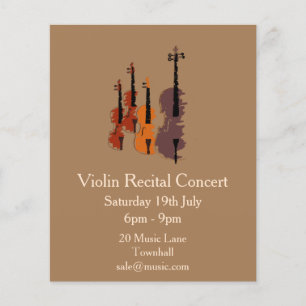 Prospectus 11,4 Cm X 14,2 Cm Violin string instrument Recital music performance