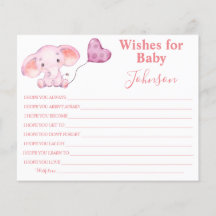 Vœux pour bébé | Bébé éléphant | Carte de fête pré