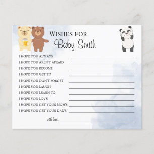 Prospectus 11,4 Cm X 14,2 Cm Voeux pour la nouvelle carte de baby shower bois B