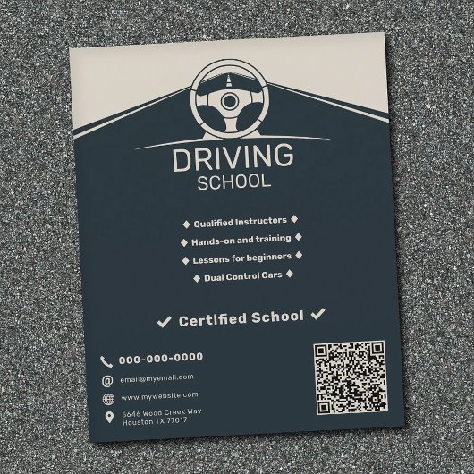 Prospectus 11,4 Cm X 14,2 Cm Volant - École de Conduite