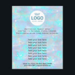 Prospectus 11,4 Cm X 14,2 Cm votre logo sur le arrière - plan de texture opale<br><div class="desc">prospectus de maquillage professionnel du salon de beauté</div>