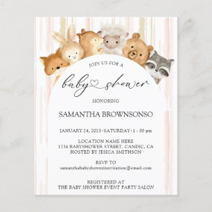 Prospectus 11,4 Cm X 14,2 Cm Watercolor Cute Forest Animals Baby Shower Budget