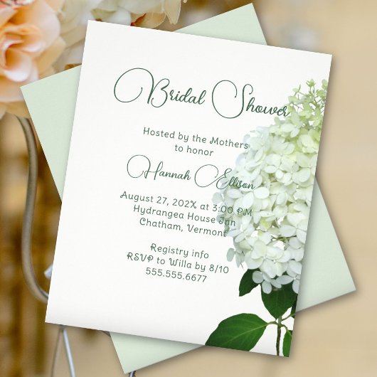 Prospectus 11,4 Cm X 14,2 Cm White Hydrangea Budget Douche nuptiale Invitation