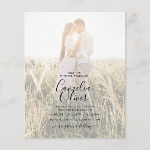 Prospectus 11,4 Cm X 14,2 Cm WISTERIA PHOTO Overlay Green Wedding Invitation