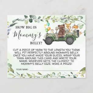 Prospectus 11,4 Cm X 14,2 Cm Woodland How Big is Mom's Belly Shower Game Card