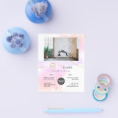 Prospectus 11,4 Cm X 14,2 Cm Yoga Classes Photo Logo Aquarelle Rose Gold Chic (Simple)