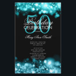 Prospectus 14 Cm X 21,6 Cm 50e anniversaire Programme Glam Lights Menu Turquo<br><div class="desc">Elégant design "Anniversaire du programme" avec Étincelles et lumières en Turquoise avec texte personnalisé.</div>