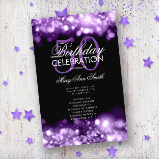 Prospectus 14 Cm X 21,6 Cm 50e anniversaire Programme Glam Lights Purple Menu