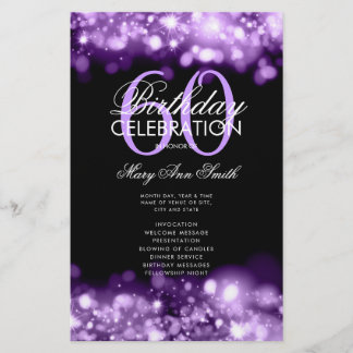 Prospectus 14 Cm X 21,6 Cm 60e anniversaire Programme Glam Lights Purple Menu