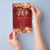 Prospectus 14 Cm X 21,6 Cm 70e anniversaire Programme Lumières Gold Red Menu (Poignée)