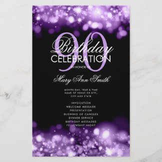 Prospectus 14 Cm X 21,6 Cm 90e Anniversaire Programme Lumières Purple Menu
