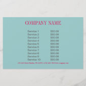 Prospectus 14 Cm X 21,6 Cm abstrait bleu aqua fuchsia chic moderne (Dos)