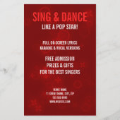 Prospectus 14 Cm X 21,6 Cm Affiche de soirée Karaoké (Dos)