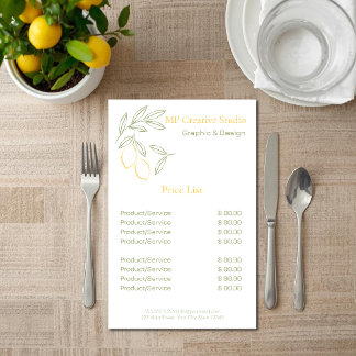 Prospectus 14 Cm X 21,6 Cm Amalfi Lemon Chic