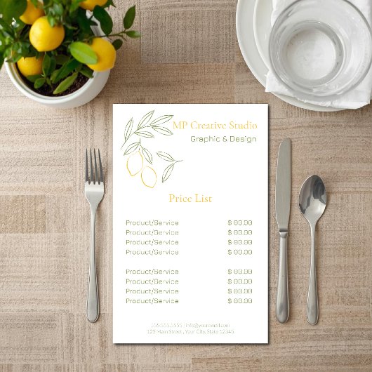 Prospectus 14 Cm X 21,6 Cm Amalfi Lemon Chic