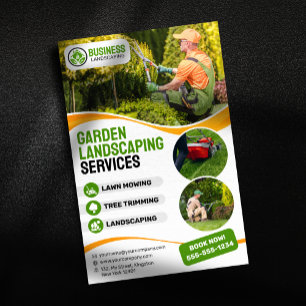 Prospectus 14 Cm X 21,6 Cm Aménagement paysager de jardin orange et vert Entr