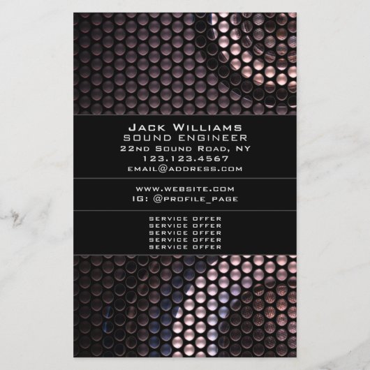 Prospectus 14 Cm X 21,6 Cm Apparence de haut-parleurs (Dos)