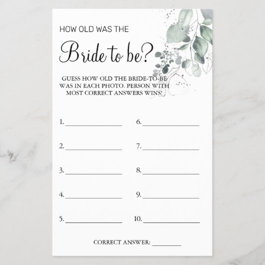 Prospectus 14 Cm X 21,6 Cm Aquarelle Devinez quel âge elle était (Devant)