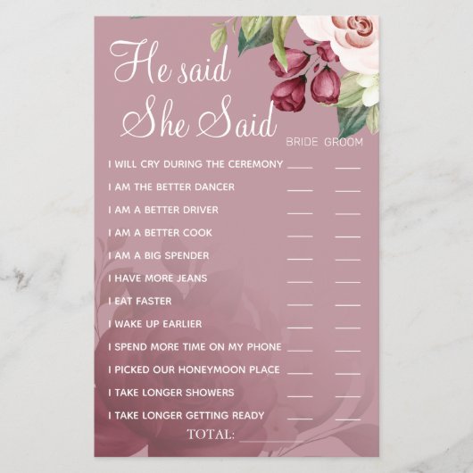 Prospectus 14 Cm X 21,6 Cm Aquarelle Il a dit She Said (Devant)