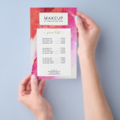 Prospectus 14 Cm X 21,6 Cm Aquarelle rose vif Abstraite Faux Gold Dust (Poignée)