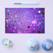 Prospectus 14 Cm X 21,6 Cm Arrière - plan de feuille violet avec étoiles (Simple)