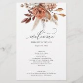 Prospectus 14 Cm X 21,6 Cm Automne Rustique Floral Mariage Papier Progam (Devant)
