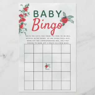 Prospectus 14 Cm X 21,6 Cm Baby Bingo Douche Jeu Rustique Petite Tomate Vine