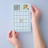 Prospectus 14 Cm X 21,6 Cm Baby shower BINGO Baby Blue Gold Elephant (Poignée)