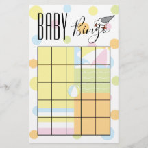 Baby shower BINGO Beach Ball Flyer