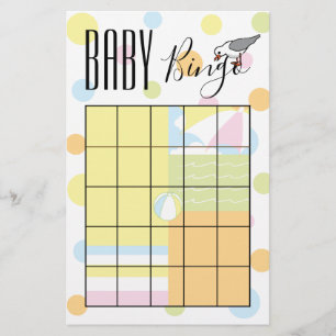 Prospectus 14 Cm X 21,6 Cm Baby shower BINGO Beach Ball Flyer