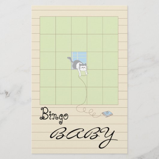 Prospectus 14 Cm X 21,6 Cm Baby shower BINGO "Blue/Build A Library" (Devant)