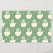 Prospectus 14 Cm X 21,6 Cm Baby shower Bump Jeu jolie Dinosaur vert (Dos)