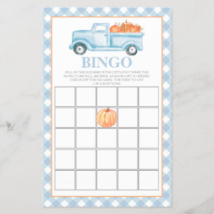 Prospectus 14 Cm X 21,6 Cm Baby shower camion bleu citrouille Bingo