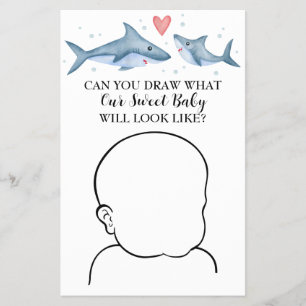 Prospectus 14 Cm X 21,6 Cm Baby shower de requin Pouvez-vous dessiner jeu de