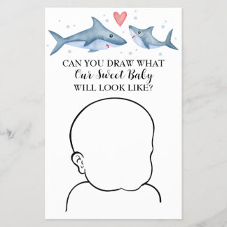 Prospectus 14 Cm X 21,6 Cm Baby shower de requin Pouvez-vous dessiner jeu de