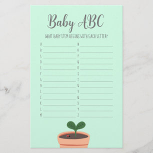 Prospectus 14 Cm X 21,6 Cm Baby shower Jeu bébé ABC Flyer