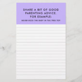 Prospectus 14 Cm X 21,6 Cm Baby shower Jeu Conseils Parentaux Circulaire (Dos)