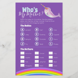 Prospectus 14 Cm X 21,6 Cm Baby shower narval mot recherche match